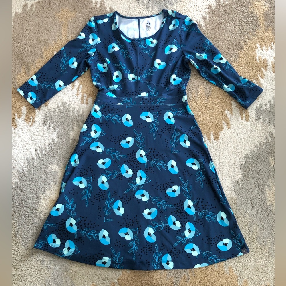 Title Nine Dream 3/4 Sleeve Dress XS Blue Happy Days EUC!